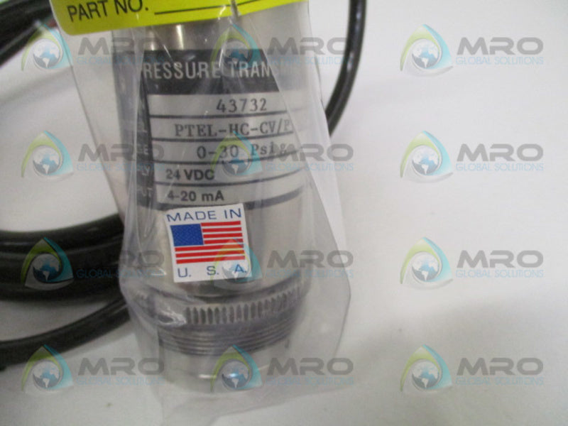 PMC PTEL-HC-CV/P PRESSURE TRANSMITTER 0-30 PSIG NSNP