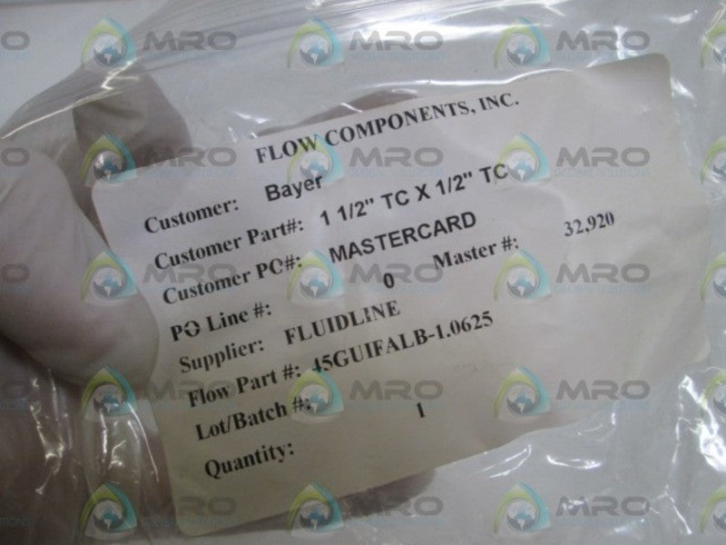 FLOW COMPONENTS, INC. 1 1/2"TCX1/2"TC 45FGUIFALB-1.0625 NSNP