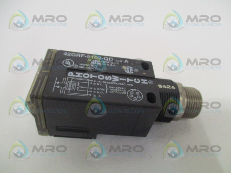 ALLEN BRADLEY 42GRF-9102-QD SER. A PHOTOELECTRIC SENSOR  UNMP
