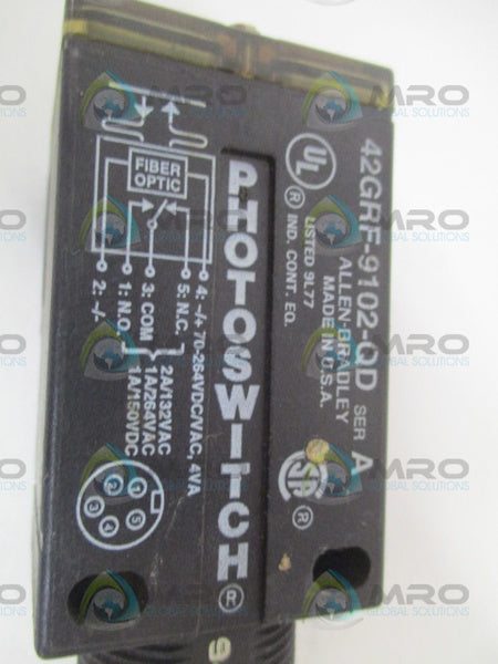 ALLEN BRADLEY 42GRF-9102-QD SER. A PHOTOELECTRIC SENSOR  UNMP