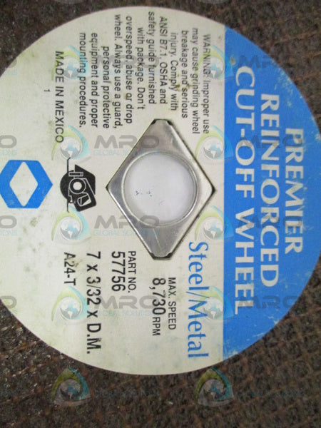 PREMEIER 57756 REINFORCED CUT-OFF WHEEL 7x3/32 NSNP