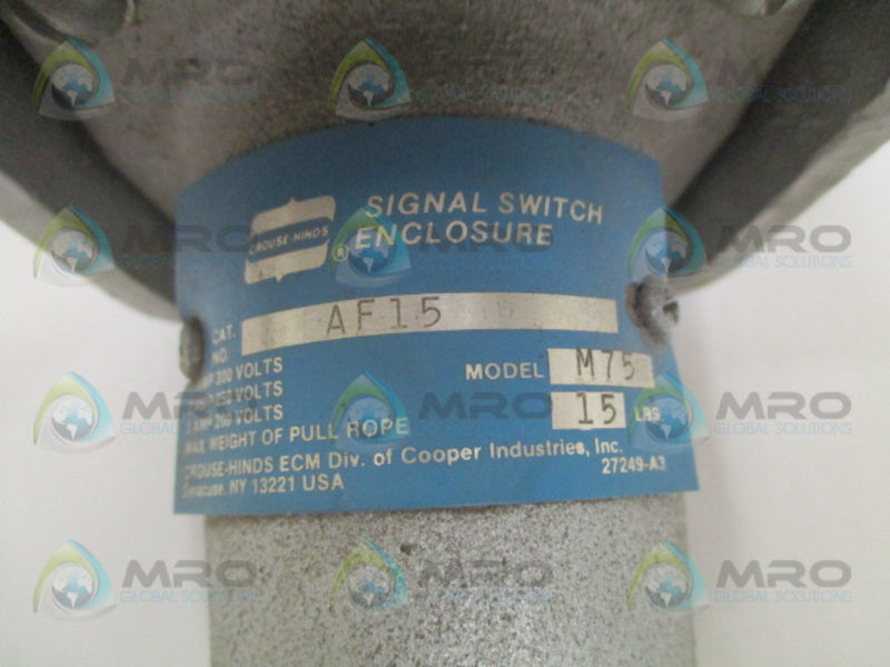CROUSE HINDS M75 AF15 SIGNAL SWITCH ENCLOSURE  NSNP