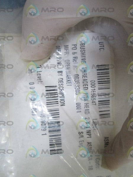 OPEN MARKET BUSHING THREADED HEX HEAD 2X1 NPT ASME SA-18 NSNP
