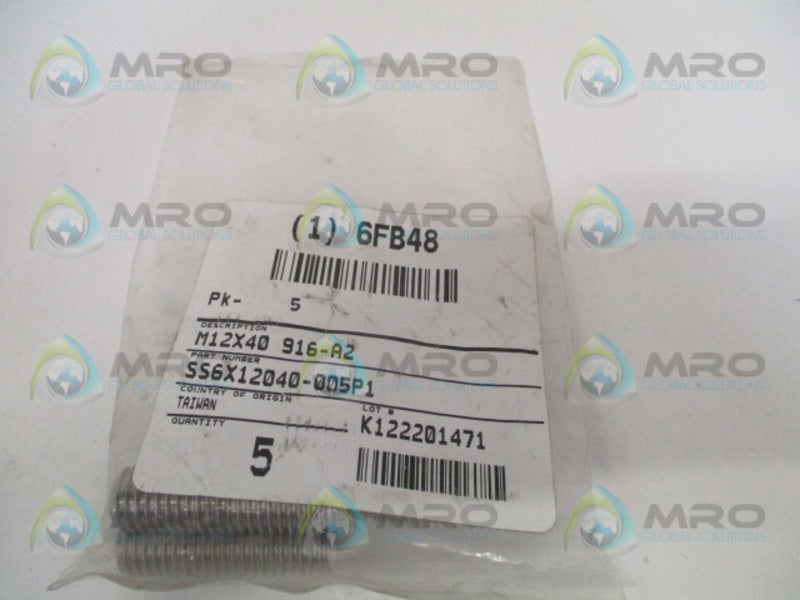 GRAINGER 6FB48 M51260.120.0040 SOCKET SET SCREW (PKG OF 5) NSMP