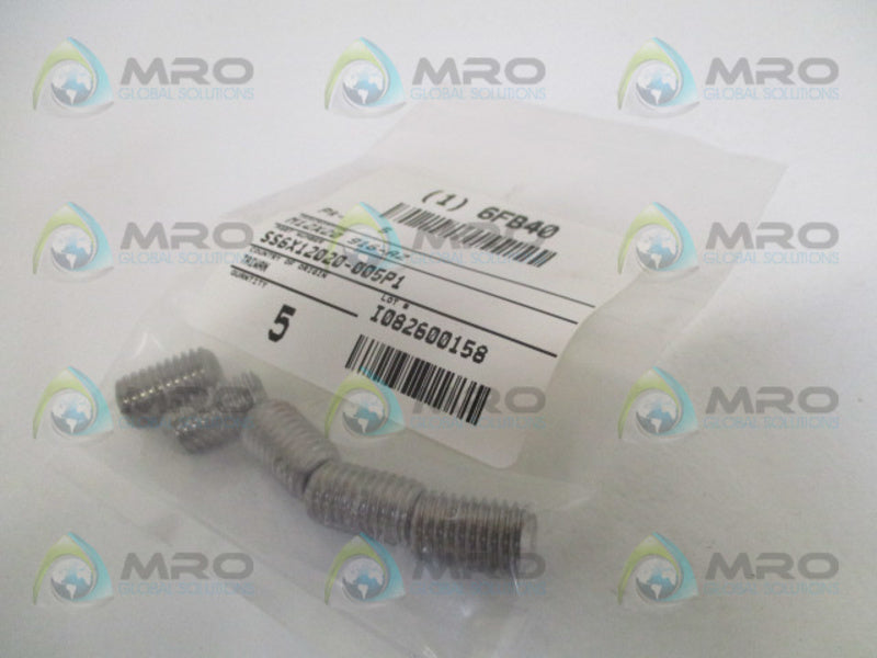 GRAINGER 6FB40 M51260.120.0020 SOCKET SET SCREW (PKG OF 5) NSMP