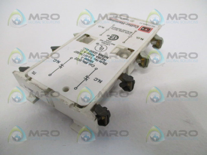 CUTLER HAMMER W22 1A48174G07 AUXILIARY CONTACT  UNMP