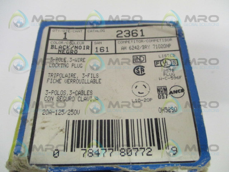 LEVITON 2361 LOCKING PLUG NSMP