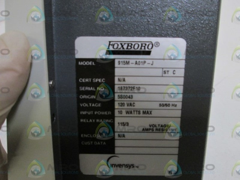 FOXBORO CONDUCTIVITY MONITOR 915M-A01P-J NSMP
