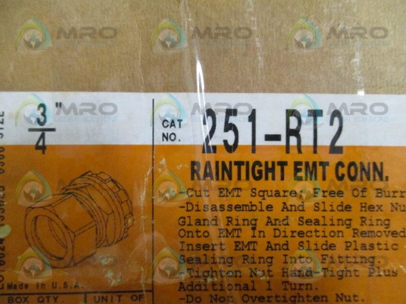 BRIDGEPORT 251-RT2 RAINTIGHT EMT CONNECTOR 3/4"  NSNP