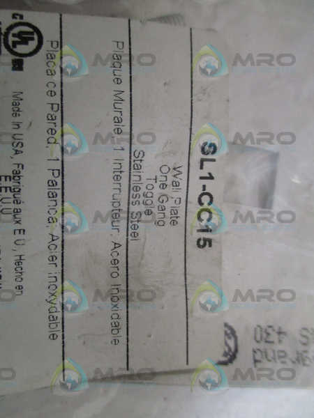 PASS & SEYMOUR SL1-CC15 WALL PLATE ONE GANG NSMP