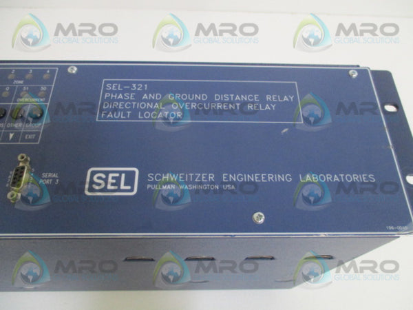 SEL SEL-321 321114256HNB3X4 PHASE & GROUND DISTANCE RELAY (REPAIRED) UNMP