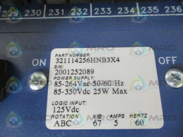 SEL SEL-321 321114256HNB3X4 PHASE & GROUND DISTANCE RELAY (REPAIRED) UNMP