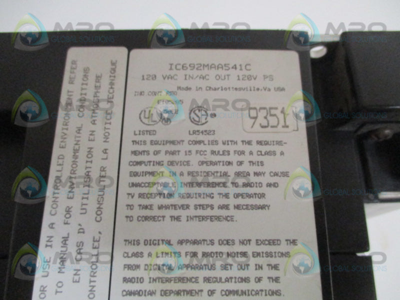 GE FANUC IC692CPU211D PROGRAMMABLE CONTROLLER UNMP