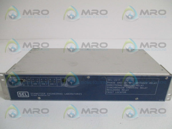 SEL SEL-221F 221F00-4256MHNB PHASE & GROUND DISTANCE RELAY UNMP