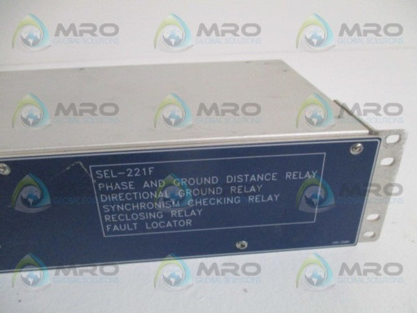 SEL SEL-221F 221F00-4256MHNB PHASE & GROUND DISTANCE RELAY UNMP