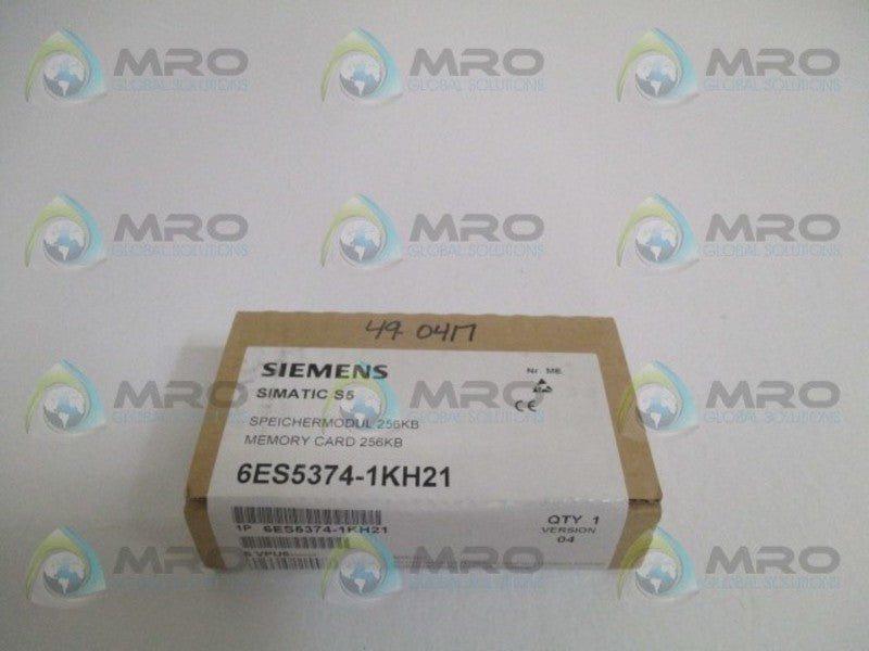 SIEMENS SIMATIC S5 6ES5374-1KH21 MEMORY CARD 256KB NSFS