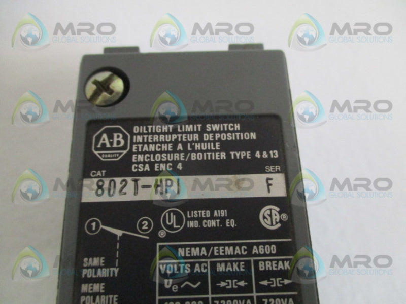 ALLEN BRADLEY 802T-HP1 SER. F  UNMP