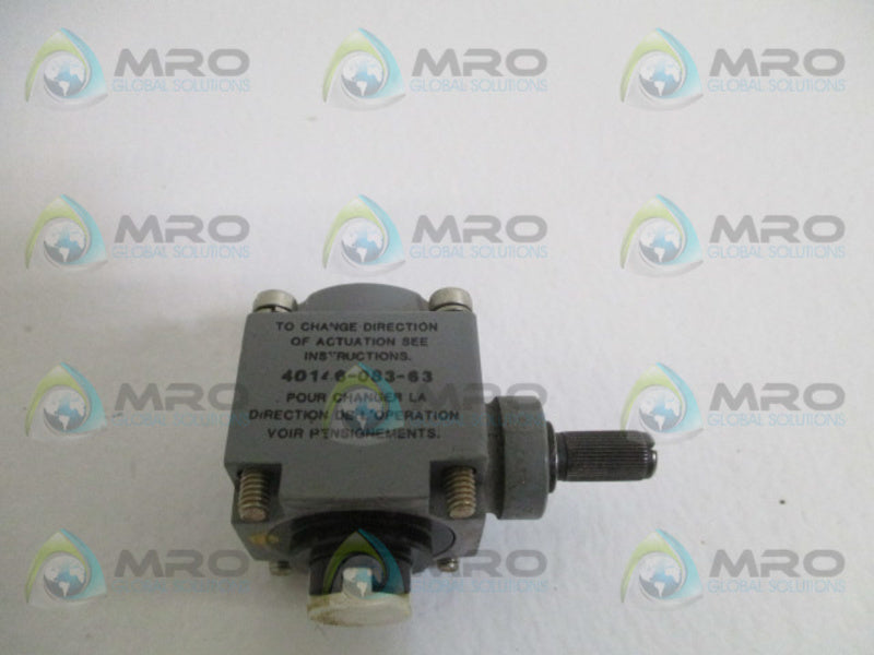 ALLEN BRADLEY 40146-083-63 LIMIT SWITCH OPERATOR HEAD  UNMP