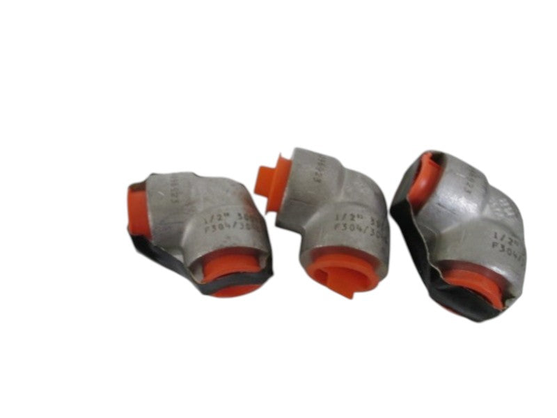 LOT OF 3 ELBOW 1/2" 3000# F304/304L NSNP