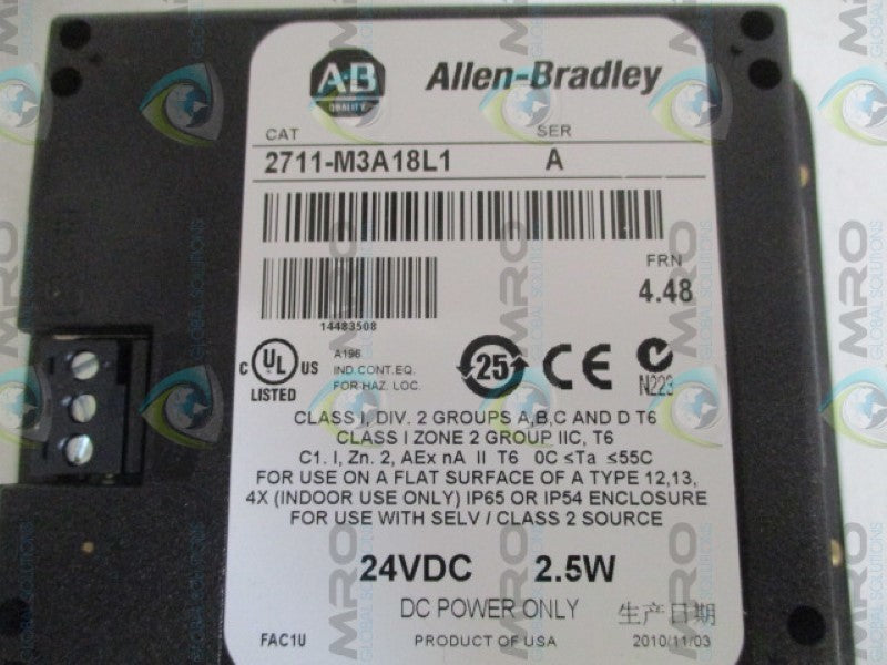 INDUSTRIAL SPARE PART 2711-M3A18L1 SER. A F/W 4.48 NSMP