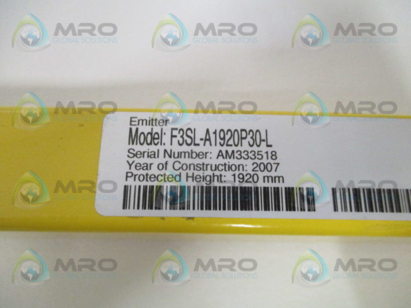 OMRON F3SL-A1920P30-L SAFETY LIGHT CURTAIN EMITTER NSNP