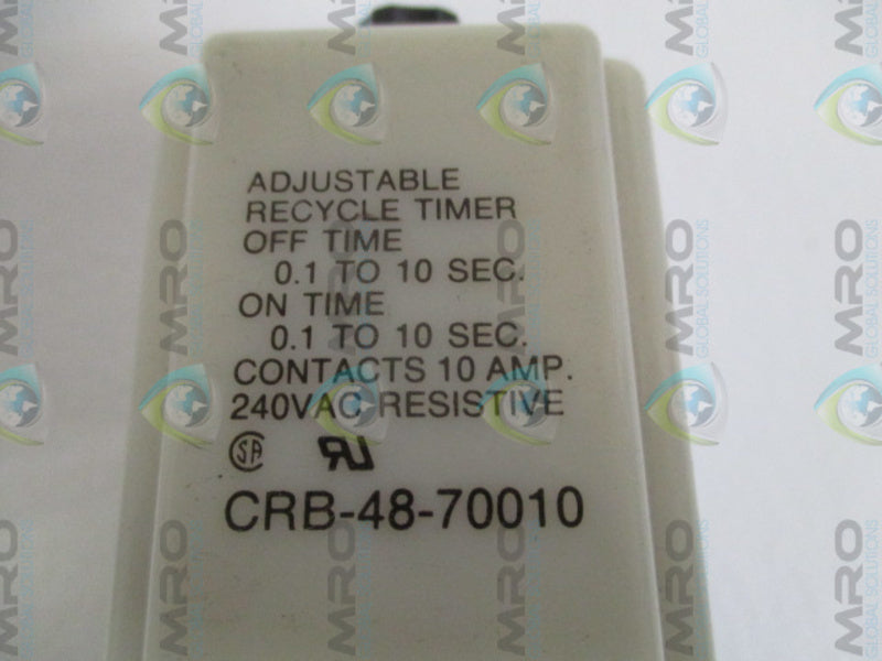 POTTER & BRUMFIELD CRB-48-70010 TIME DELAY RELAY 0.1-10 SEC. 120/240VAC UNMP