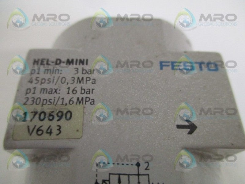 FESTO HEL-D-MINI PNEUMATIC ON/OFF VALVE  UNMP