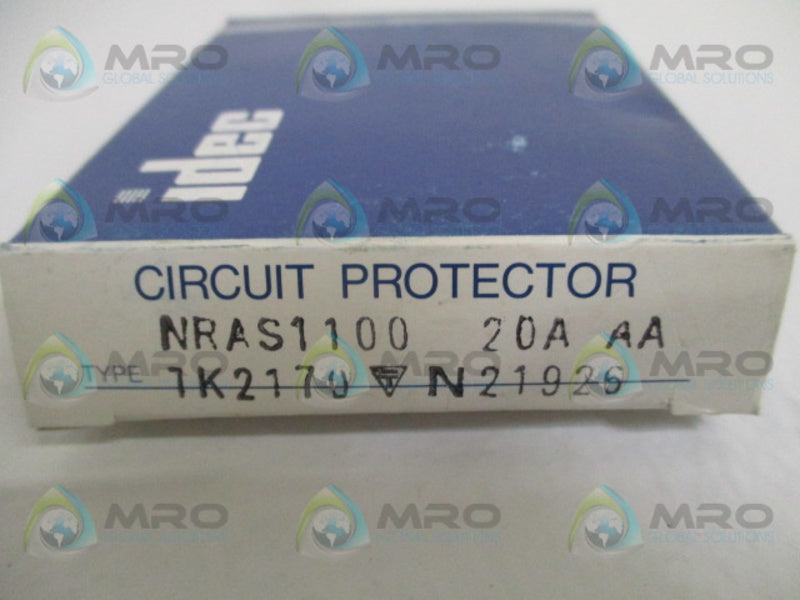 IDEC NRAS1100-20A-AA CIRCUIT PROTECTOR 20A NSMP