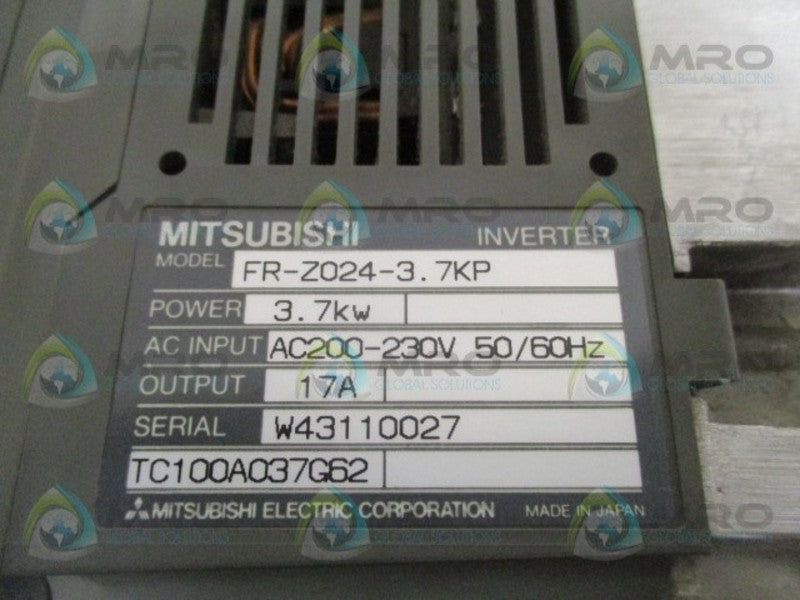 MITSUBISHI FR-Z024-3.7KP INVERTER DRIVE UNMP