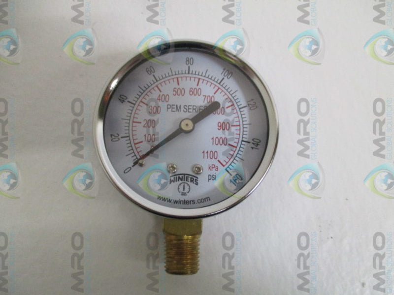 WINTERS PEM215 PRESSURE GAUGE 0-160 PSI 0-1100 KPA NSMP