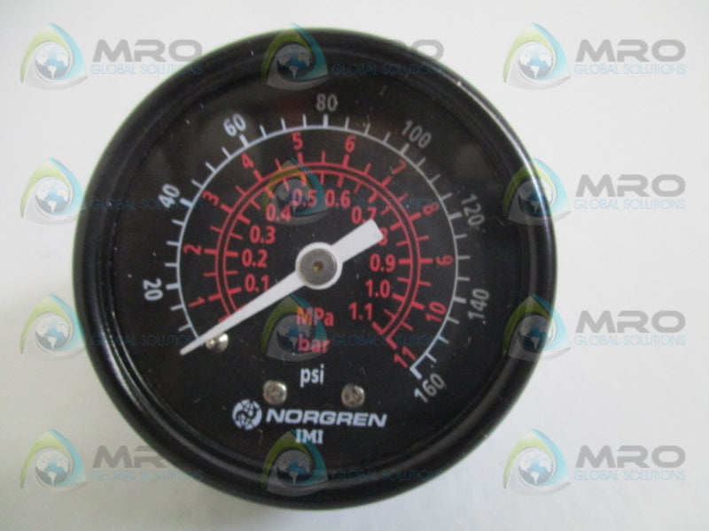 NORGREN 18-013-204 PRESSURE GAUGE 0-160 PSI 0-11 BAR  NSMP