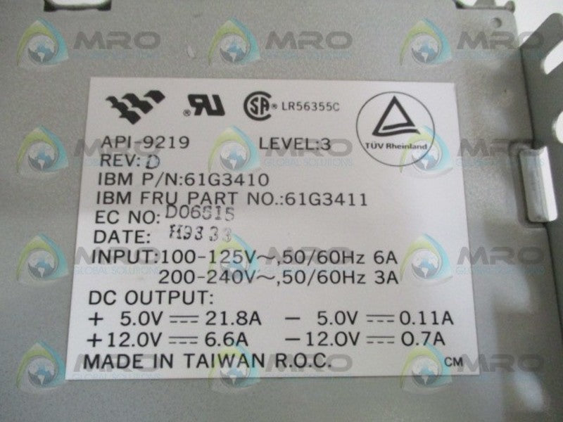 TUV RHEINLAND API-9219 POWER SUPPLY UNMP
