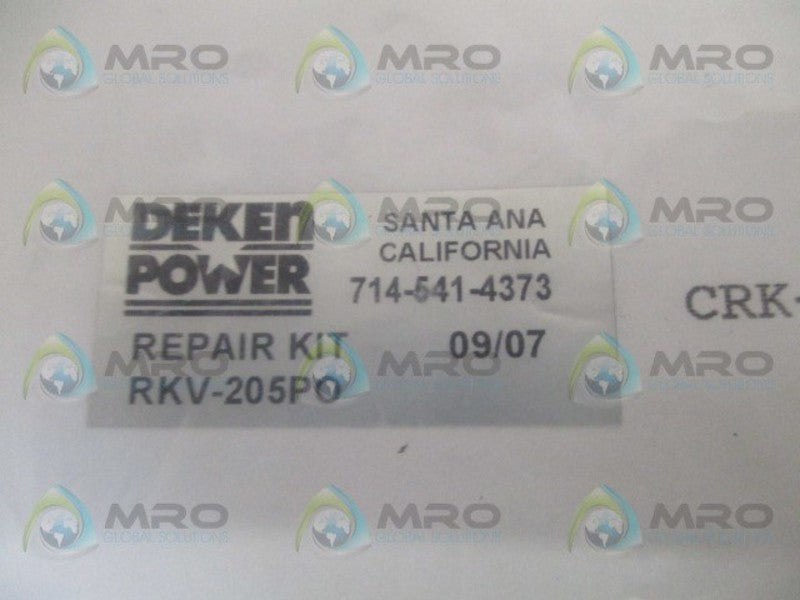 DEKEN POWER RKV-205PO REPAIR KIT CRK-090199  NSMP