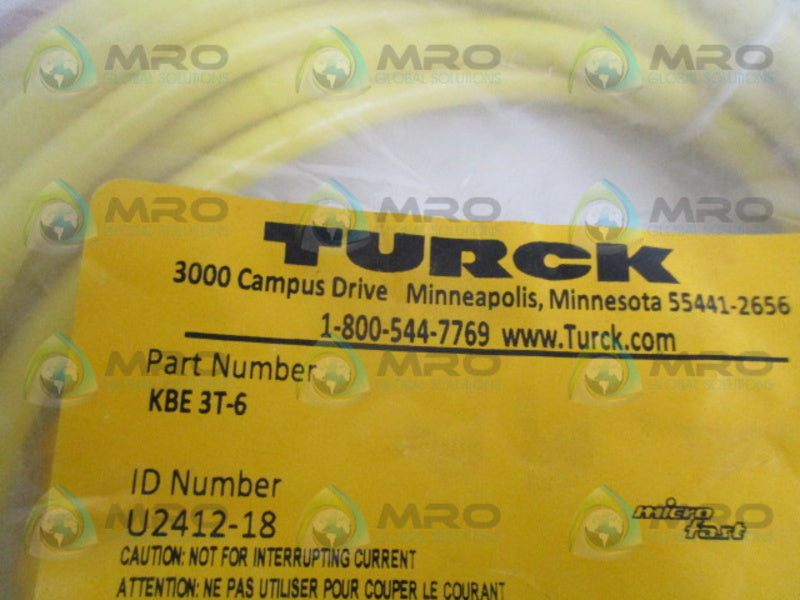 TURCK KBE3T-6 MOLDED CORDSET NSMP