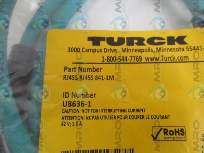TURCK RJ45SRJ45S841-1M NETWORK CONNECTOR CABLE NSMP