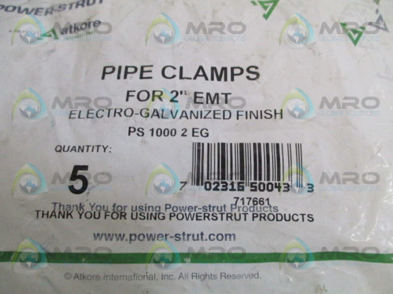 POWER-STRUT PS10002EG PIPE CLAMPS 2" (PKG OF 5) NSMP