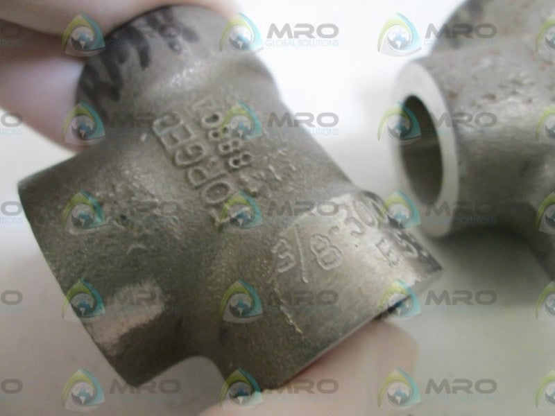 LOT OF 2 BONNEY FITTING 3/8" 3000 WOG A182F304E551S80 BORE NSNP