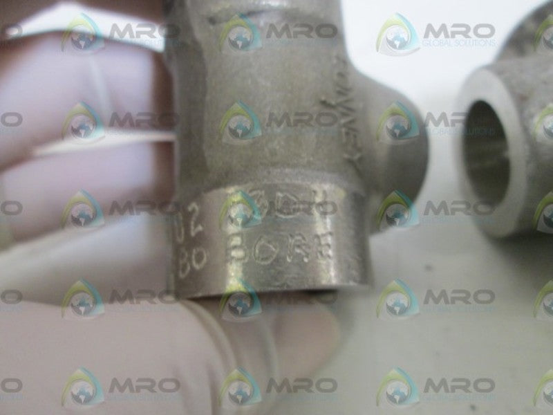 LOT OF 2 BONNEY FITTING 3/8" 3000 WOG A182F304E551S80 BORE NSNP