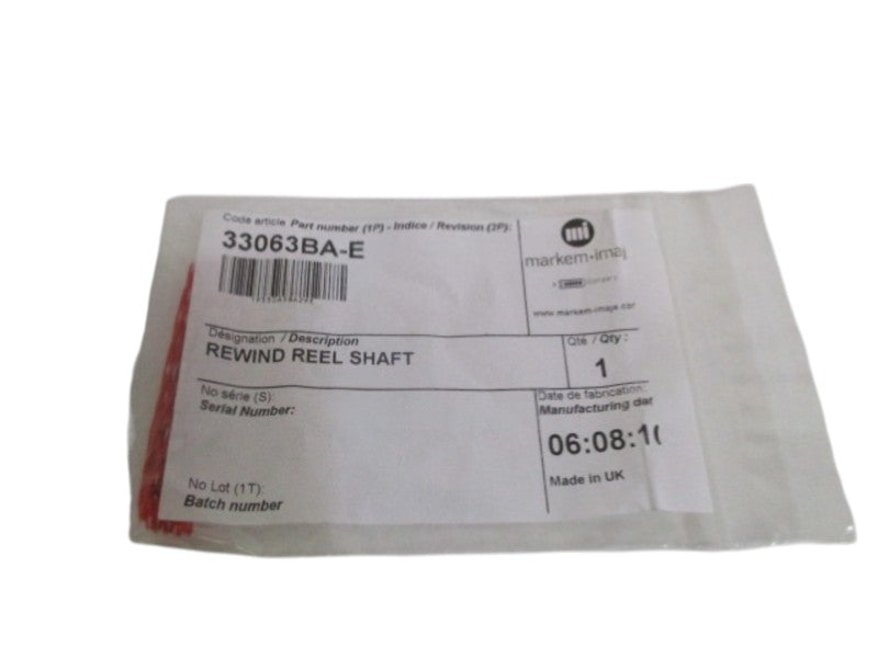 MARKEM IMAJE 33063BA.E REWIND REEL SHAFT  NSMP
