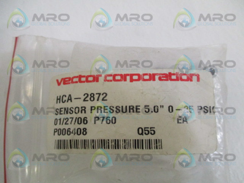 VECTOR HCA-2872 PRESSURE SENSOR 0-25 PSIG NSMP