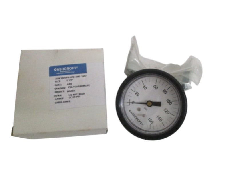 ASHCROFT 25W1005PH02BXUC-160# PRESSURE GAUGE 0-160 PSI  NSMP