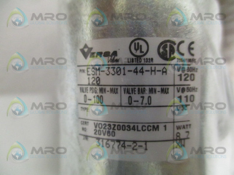VERSA ESM-3301-44-H-A120 THREE-WAY VALVE NSMP