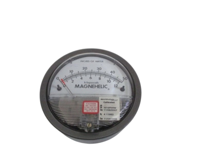 DWYER 12-160537-02 PRESSURE GAUGE 0-50 WC 0-12 KPA  NSNP