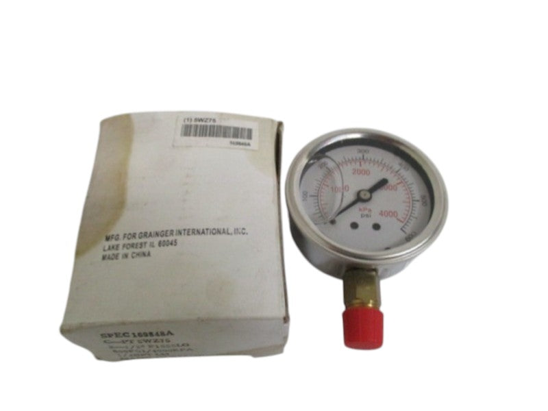 GRAINGER 5WZ75 PRESSURE GAUGE 0/600 PSI 0/4000 kPa NSMP