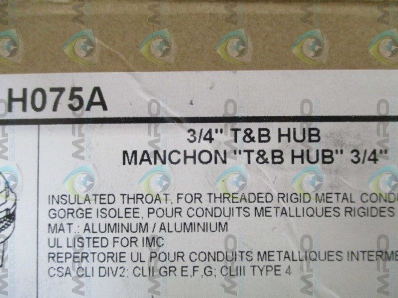 THOMAS & BETTS H075A CONDUIT HUB 3/4"  NSNP