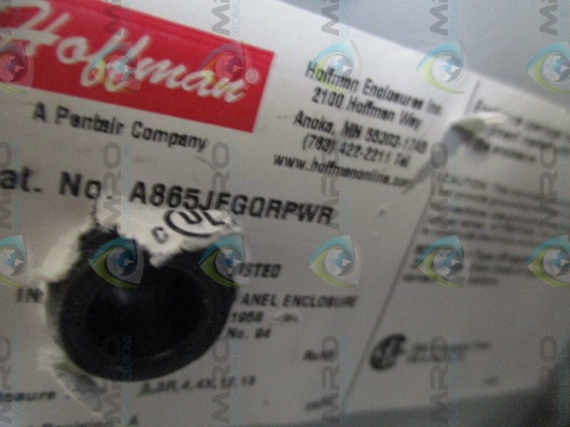 HOFFMAN A865JFGQRPWR ENCLOSURE UNMP