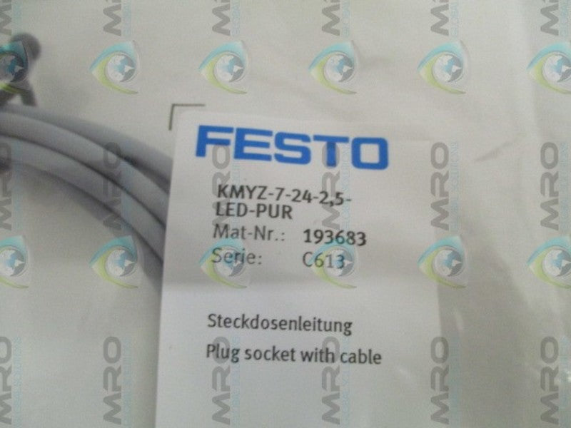 FESTO KMYZ-7-24-2,5-LED-PUR PLUG SOCKET W/ CABLE  NSMP