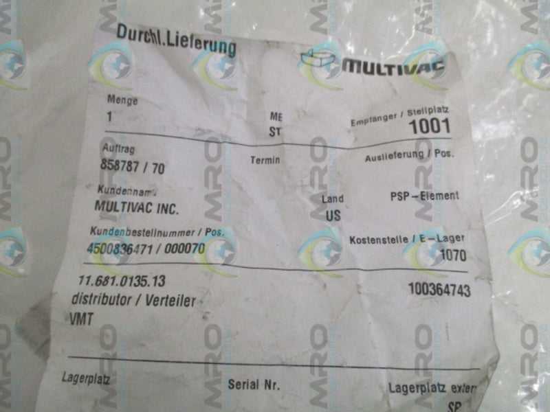 MULTIVAC 11.681.0135.13 DISTRIBUTOR MODULE  NSMP