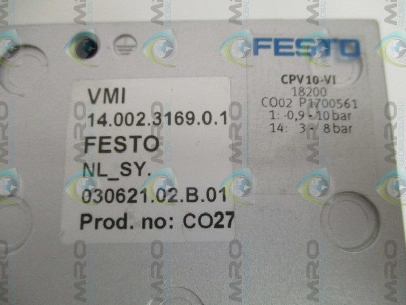 FESTO CPV-10-VI-P6-M7 SOLENOID VALVE BANK  NSNP