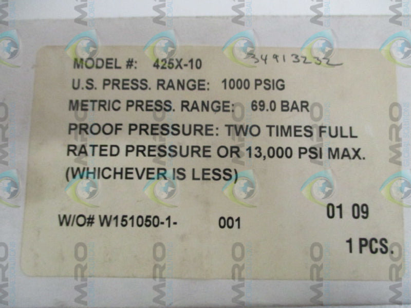 BARKSDALE 425X-10 PRESSURE TRANSDUCER 0-1000 PSIG  NSMP